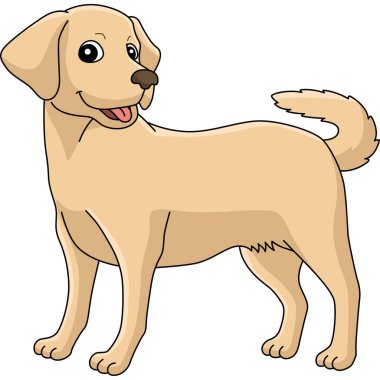 This cartoon clipart shows a Labrador Retriever Dog illustration.