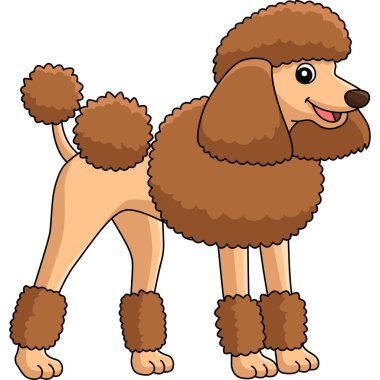 This cartoon clipart shows a Poodle Dog illustration.