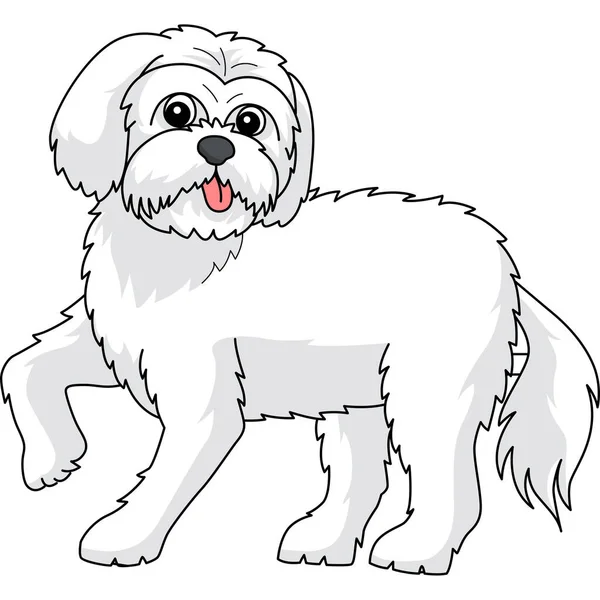 Cartoon Clipart Shows Maltese Dog Illustration — Wektor stockowy