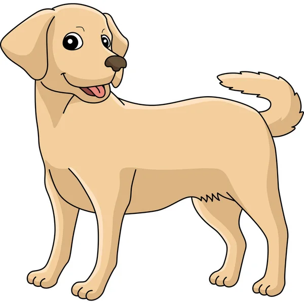 Cartoon Clipart Shows Labrador Retriever Dog Illustration — 图库矢量图片