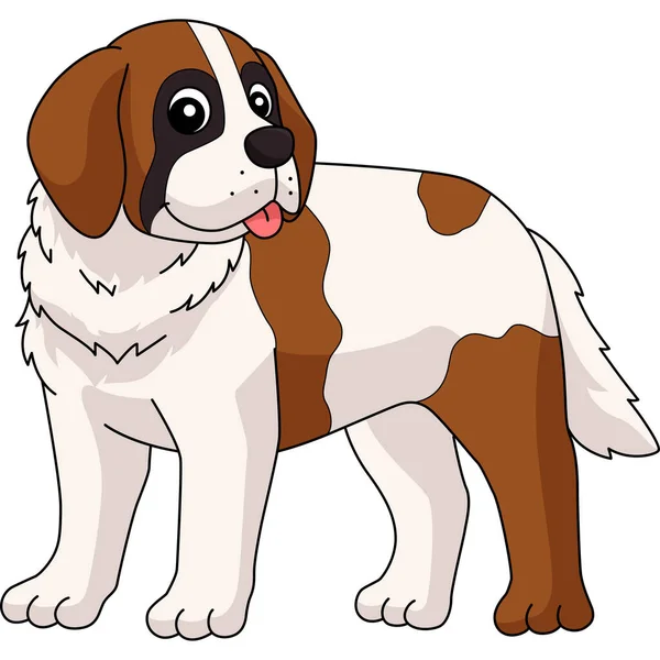 Cartoon Clipart Shows Saint Bernard Dog Illustration — Stockový vektor