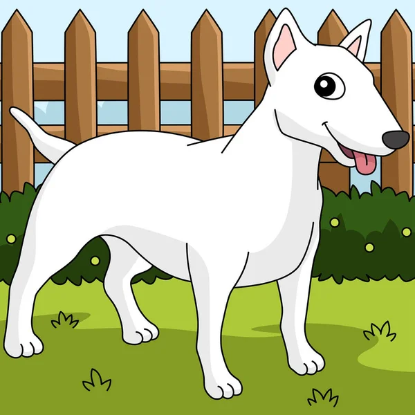 This cartoon clipart shows an American Pit Bull Terrier Dog illustration.