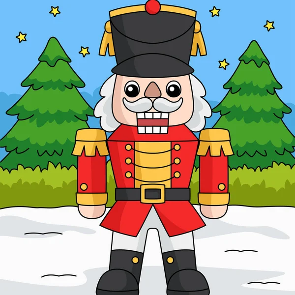 Cartoon Clipart Shows Christmas Nutcracker Illustration — 图库矢量图片