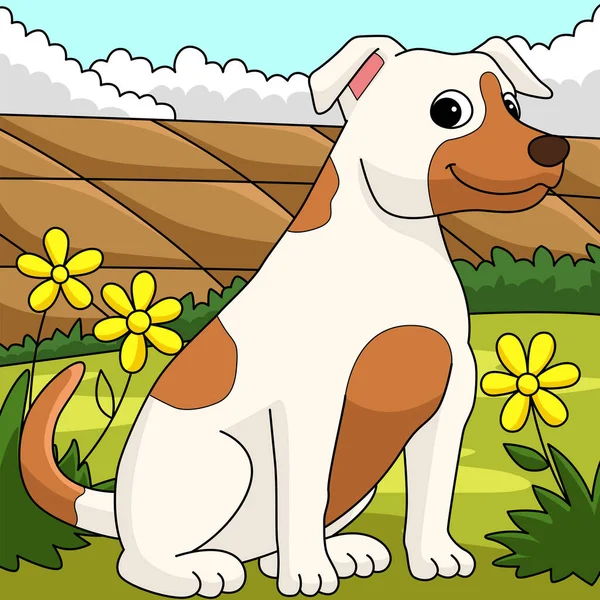 Cartoon Clipart Shows Jack Russell Terrier Dog Illustration — Vector de stock
