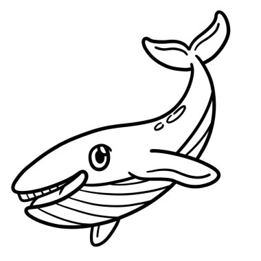 Bir balinanın sevimli ve komik renkli sayfası. Çocuklar için saatlerce boyama eğlencesi sağlıyor. Renklendirmek için, bu sayfa çok kolaydır. Küçük çocuklar ve yeni yürümeye başlayanlar için uygun..
