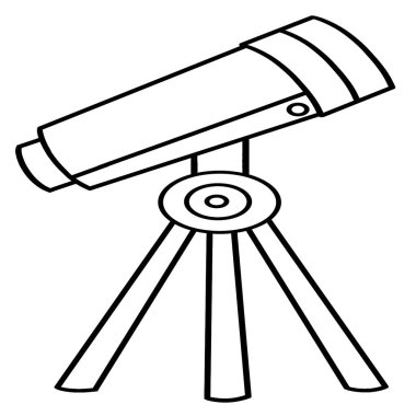 A cute and funny coloring page of a Telescope. Provides hours of coloring fun for children. Color, this page is very easy. Suitable for little kids and toddlers.