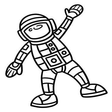 A cute and funny coloring page of an astronaut. Provides hours of coloring fun for children. Color, this page is very easy. Suitable for little kids and toddlers.