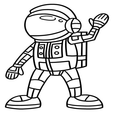 A cute and funny coloring page of an astronaut. Provides hours of coloring fun for children. Color, this page is very easy. Suitable for little kids and toddlers.