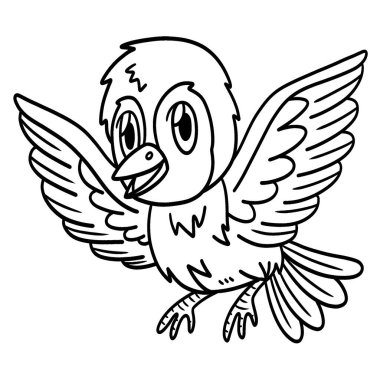 Bir kuşun sevimli ve komik renkli sayfası. Çocuklar için saatlerce boyama eğlencesi sağlıyor. Renklendirmek için, bu sayfa çok kolaydır. Küçük çocuklar ve yeni yürümeye başlayanlar için uygun..
