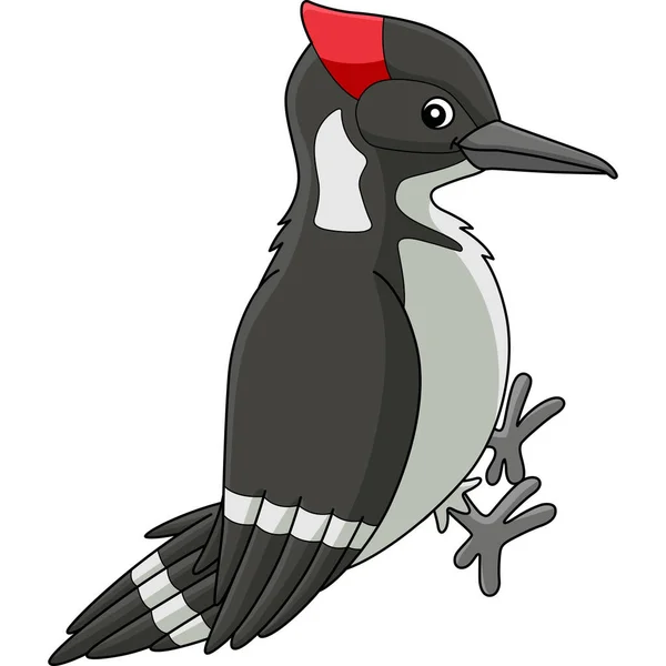 Cartoon Clipart Shows Woodpecker Bird Animal Illustration — Stok Vektör