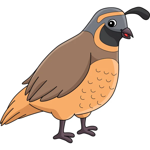 Cartoon Clipart Shows Quail Animal Illustration — Vector de stock