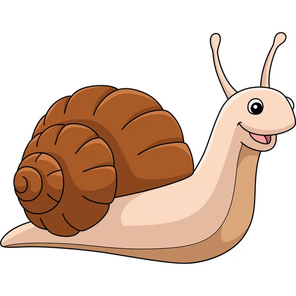 Cartoon Clipart Shows Snail Animal Illustration — Stok Vektör