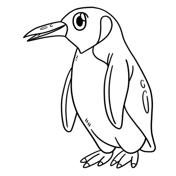 Egy Pingvin Aranyos Vicces Színező Oldala Több Órányi Színező Szórakozást — Stock Vector