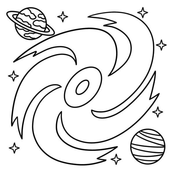 Cute Funny Coloring Page Black Hole Provides Hours Coloring Fun — Vector de stock