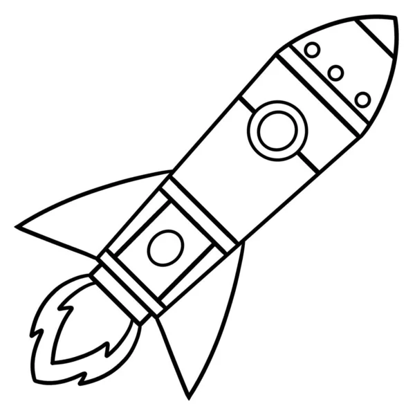 Cute Funny Coloring Page Rocket Ship Provides Hours Coloring Fun — Stock Vector