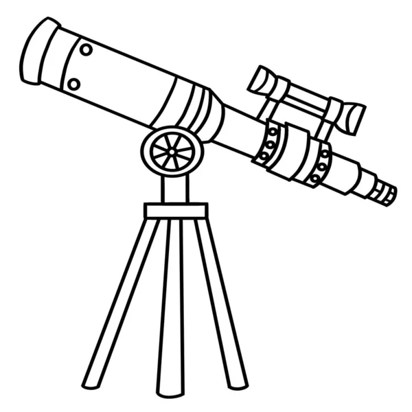 Cute Funny Coloring Page Telescope Provides Hours Coloring Fun Children —  Vetores de Stock