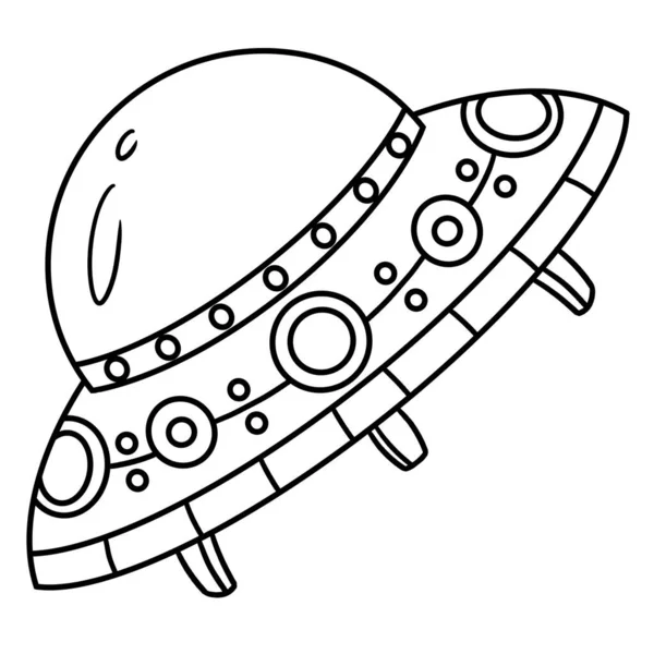 Cute Funny Coloring Page Ufo Spaceship Provides Hours Coloring Fun — Stok Vektör