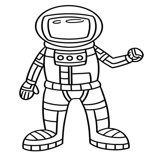 Cute Funny Coloring Page Astronaut Provides Hours Coloring Fun Children — ストックベクタ