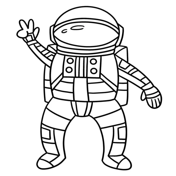 Cute Funny Coloring Page Astronaut Provides Hours Coloring Fun Children — Stock Vector