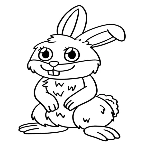 Cute Funny Coloring Page Rabbit Provides Hours Coloring Fun Children — 图库矢量图片