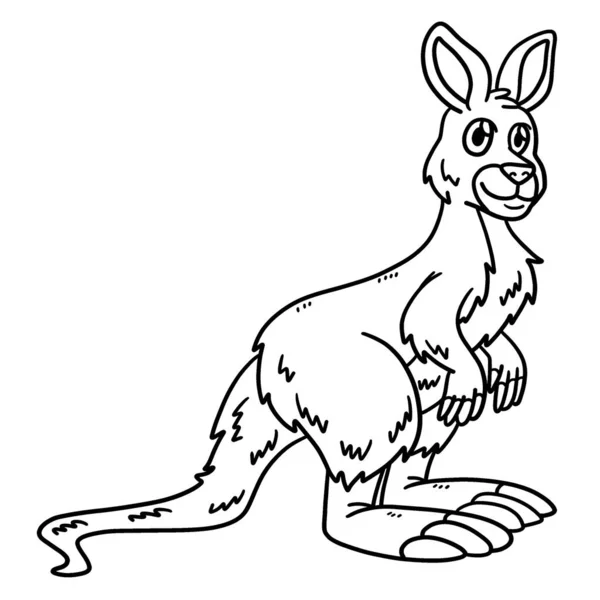 Cute Funny Coloring Page Kangaroo Provides Hours Coloring Fun Children — Stock Vector