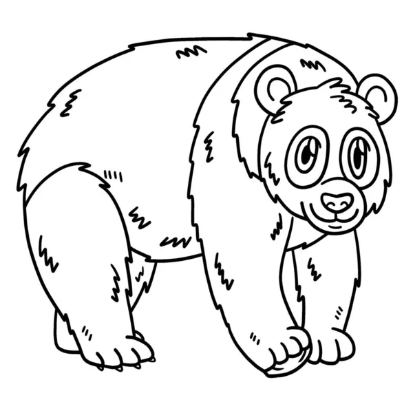 熊猫的一个可爱有趣的彩色页面 为孩子们提供几个小时的彩色娱乐 要配色 这一页很容易 适用于幼儿及幼儿 — 图库矢量图片
