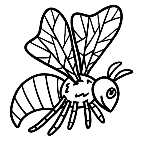 Cute Funny Coloring Page Bee Provides Hours Coloring Fun Children — Stock Vector