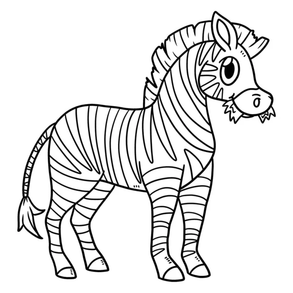 Egy Zebra Aranyos Vicces Színező Oldala Több Órányi Színező Szórakozást — Stock Vector