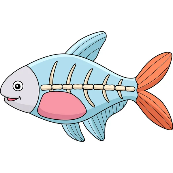 Cartoon Clipart Shows Ray Fish Animal Illustration — Vector de stock