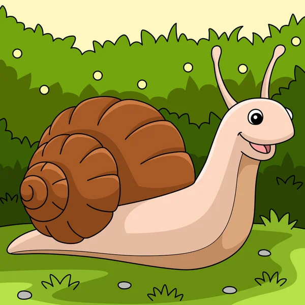 Cartoon Clipart Shows Snail Animal Illustration — Vettoriale Stock