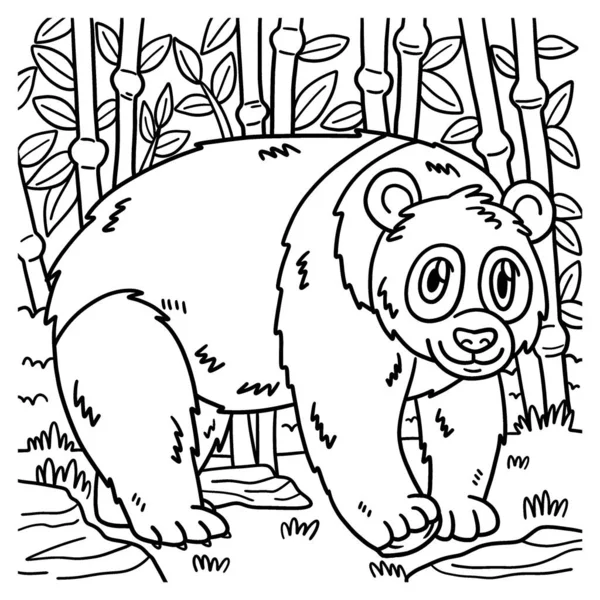 Une Jolie Drôle Page Colorier Panda Fournit Des Heures Plaisir — Image vectorielle