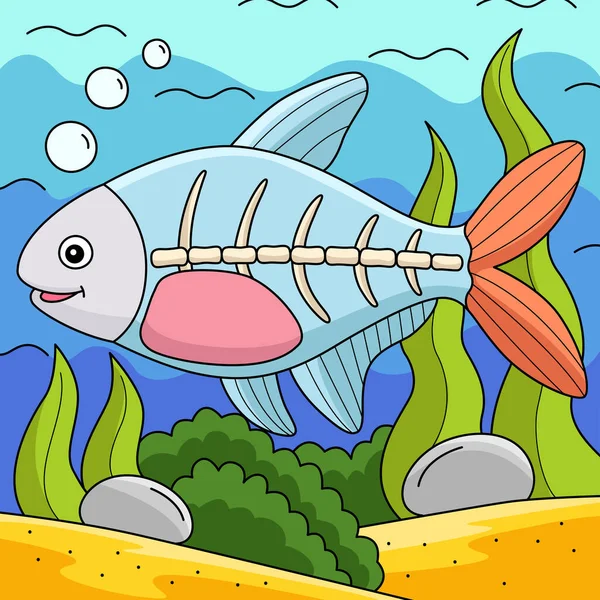 Cartoon Clipart Shows Ray Fish Animal Illustration — Wektor stockowy