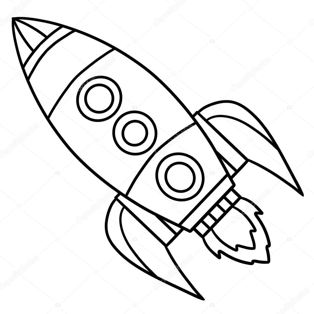 A cute and funny coloring page of a Rocket Ship. Provides hours of coloring fun for children. Color, this page is very easy. Suitable for little kids and toddlers.