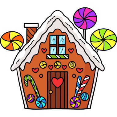 This cartoon clipart shows a Christmas Gingerbread illustration.
