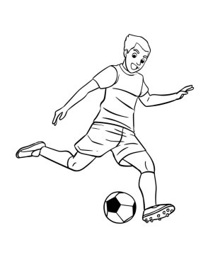 A cute and funny coloring page of a Soccer. Provides hours of coloring fun for children. Color, this page is very easy. Suitable for little kids and toddlers.