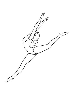 A cute and funny coloring page of Gymnastics. Provides hours of coloring fun for children. Color, this page is very easy. Suitable for little kids and toddlers.