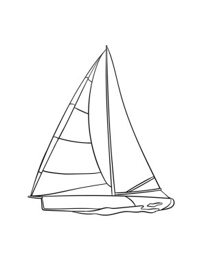 A cute and funny coloring page of Sailing. Provides hours of coloring fun for children. Color, this page is very easy. Suitable for little kids and toddlers.