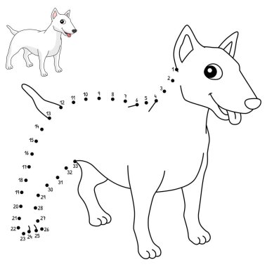 A cute and funny connect-the-dots coloring page of an American Pit Bull Terrier Dog. Provides hours of coloring fun for children. Color, this page is very easy. Suitable for little kids and toddlers.