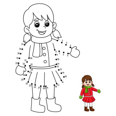 A cute and funny connect-the-dots coloring page of a Girl. Provides hours of coloring fun for children. Color, this page is very easy. Suitable for little kids and toddlers.