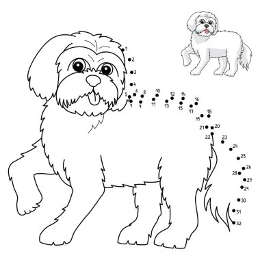 A cute and funny connect-the-dots coloring page of a Maltese Dog. Provides hours of coloring fun for children. Color, this page is very easy. Suitable for little kids and toddlers.