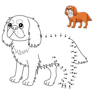 A cute and funny connect-the-dots coloring page of a King Charles Spaniel Dog. Provides hours of coloring fun for children. Color, this page is very easy. Suitable for little kids and toddlers.