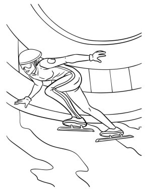 A cute and funny coloring page of Speed Skating. Provides hours of coloring fun for children. Color, this page is very easy. Suitable for little kids and toddlers.