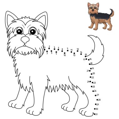 A cute and funny connect-the-dots coloring page of a Yorkshire Terrier. Provides hours of coloring fun for children. Color, this page is very easy. Suitable for little kids and toddlers.