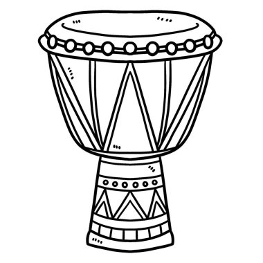 A cute and funny coloring page of a Kwanzaa Djembe. Provides hours of coloring fun for children. Color, this page is very easy. Suitable for little kids and toddlers.