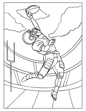 A cute and funny coloring page of American Football. Provides hours of coloring fun for children. Color, this page is very easy. Suitable for little kids and toddlers.