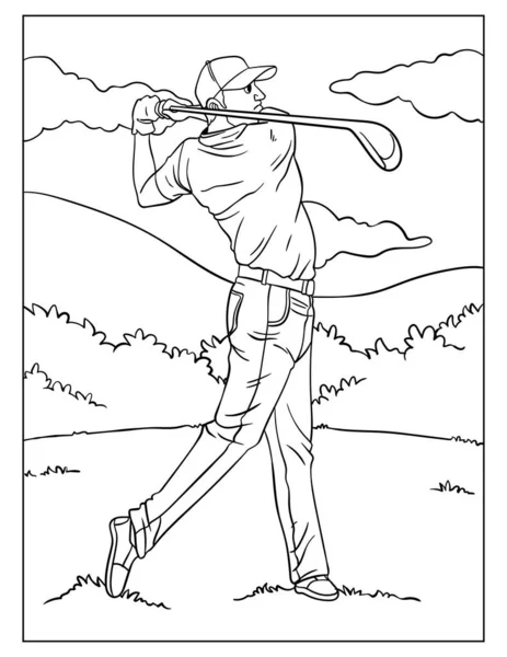 Cute Funny Coloring Page Golf Provides Hours Coloring Fun Children — Stockový vektor