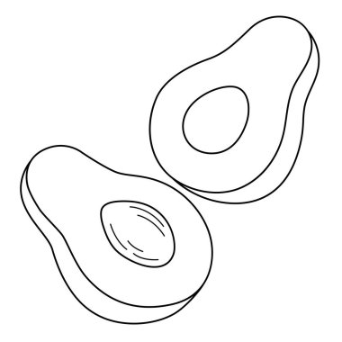A cute and funny coloring page of an Avocado. Provides hours of coloring fun for children. Color, this page is very easy. Suitable for little kids and toddlers.