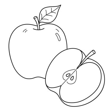 A cute and funny coloring page of Apple. Provides hours of coloring fun for children. Color, this page is very easy. Suitable for little kids and toddlers.