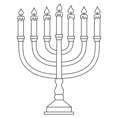 A cute and funny coloring page of a Hanukkah Menorah. Provides hours of coloring fun for children. Color, this page is very easy. Suitable for little kids and toddlers.