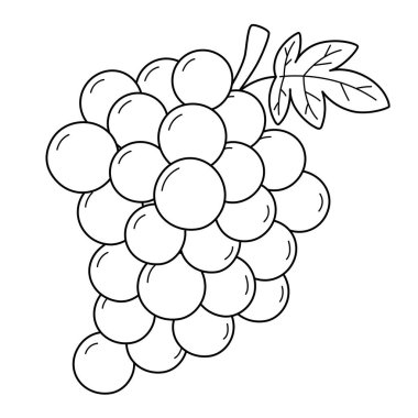 A cute and funny coloring page of Grapes. Provides hours of coloring fun for children. Color, this page is very easy. Suitable for little kids and toddlers.